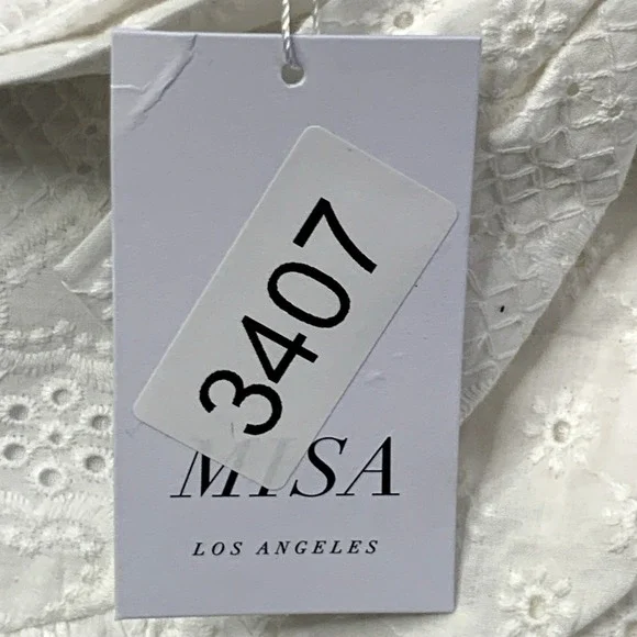 New MISA Los Angeles Skirt Womens Size White Large Lined Hearts Bow Made USA NWT